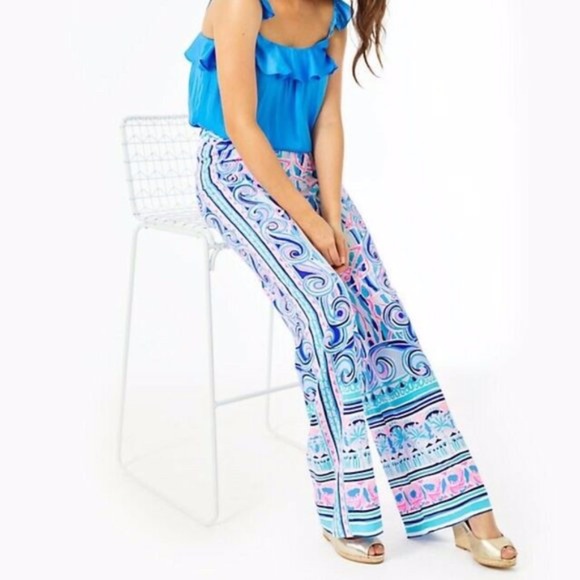 Lilly Pulitzer Pants - Lilly Pulitzer Bal Harbour Palazzo Skim Blue